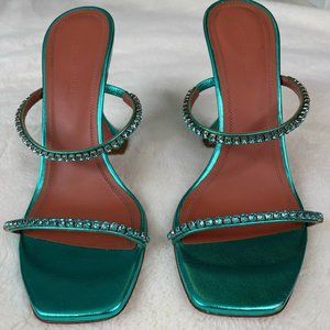 Amina Muaddi Gilda Sandal - Teal